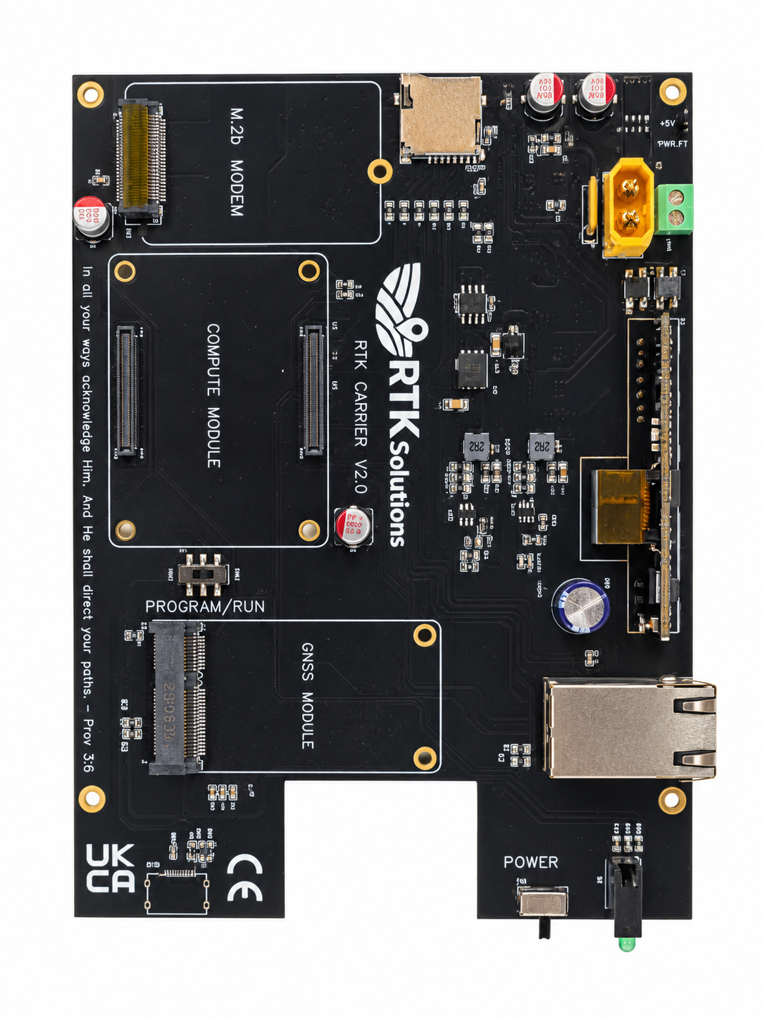 RTK Solutions carrier board with compute, GNSS and modem sockets