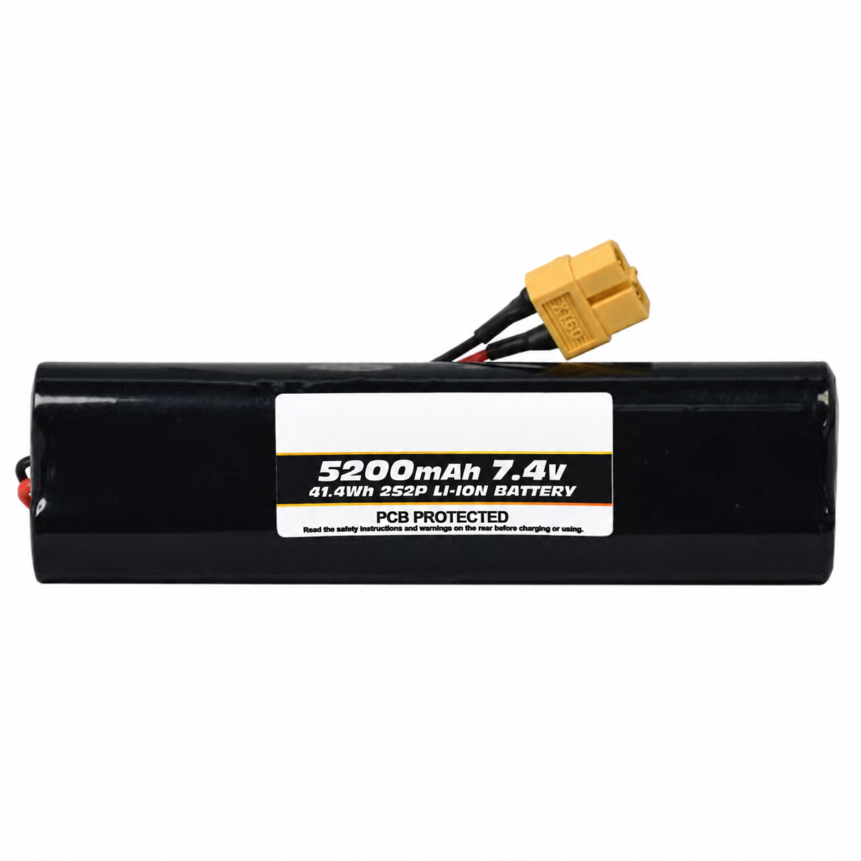 Representative 7.4 V 5200 mAh protected 2S2P battery pack using Samsung cells