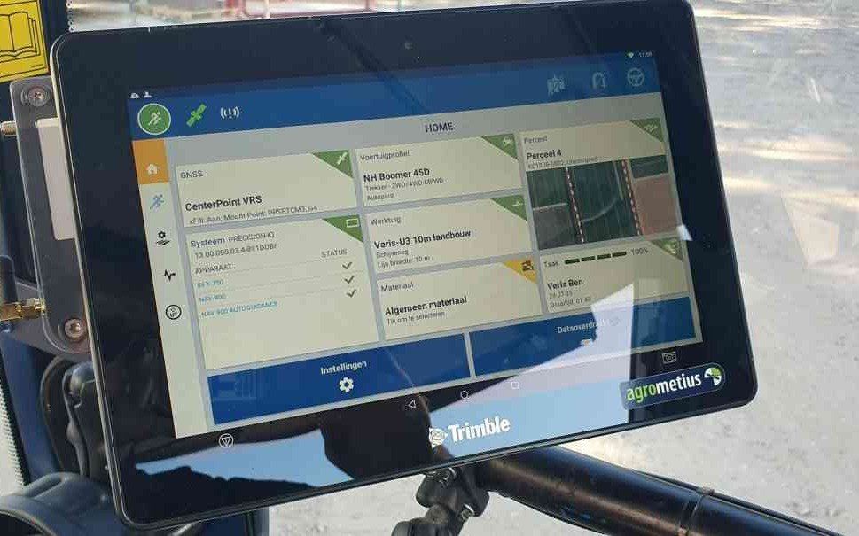 Trimble display showing RTK configuration